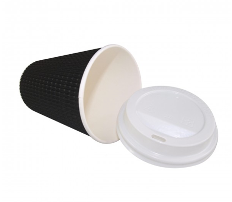 12oz Black Ripple Coffee Cup