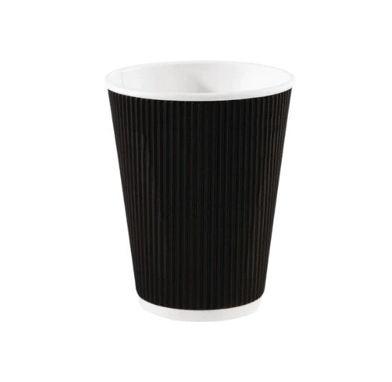 12oz Black Ripple Coffee Cup