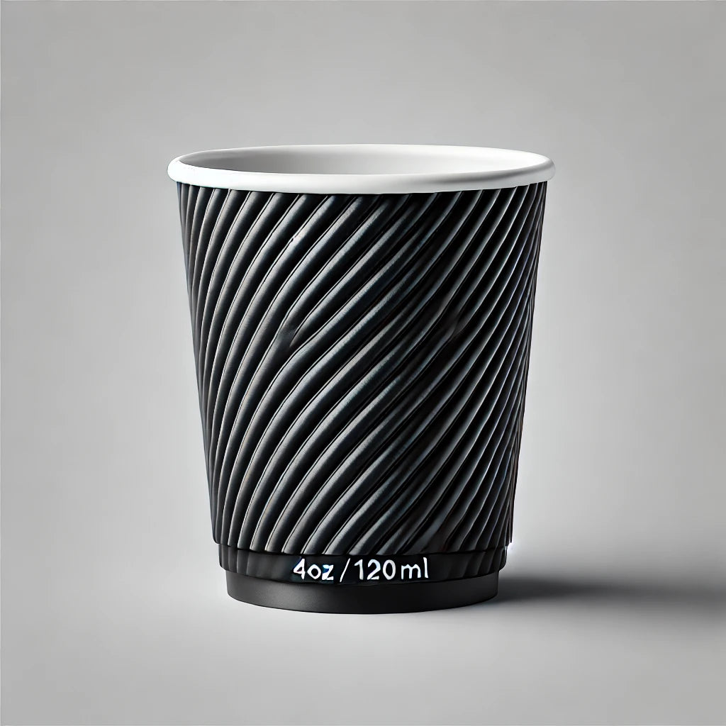 500 4oz Triple Wall Bio Cups - Black
