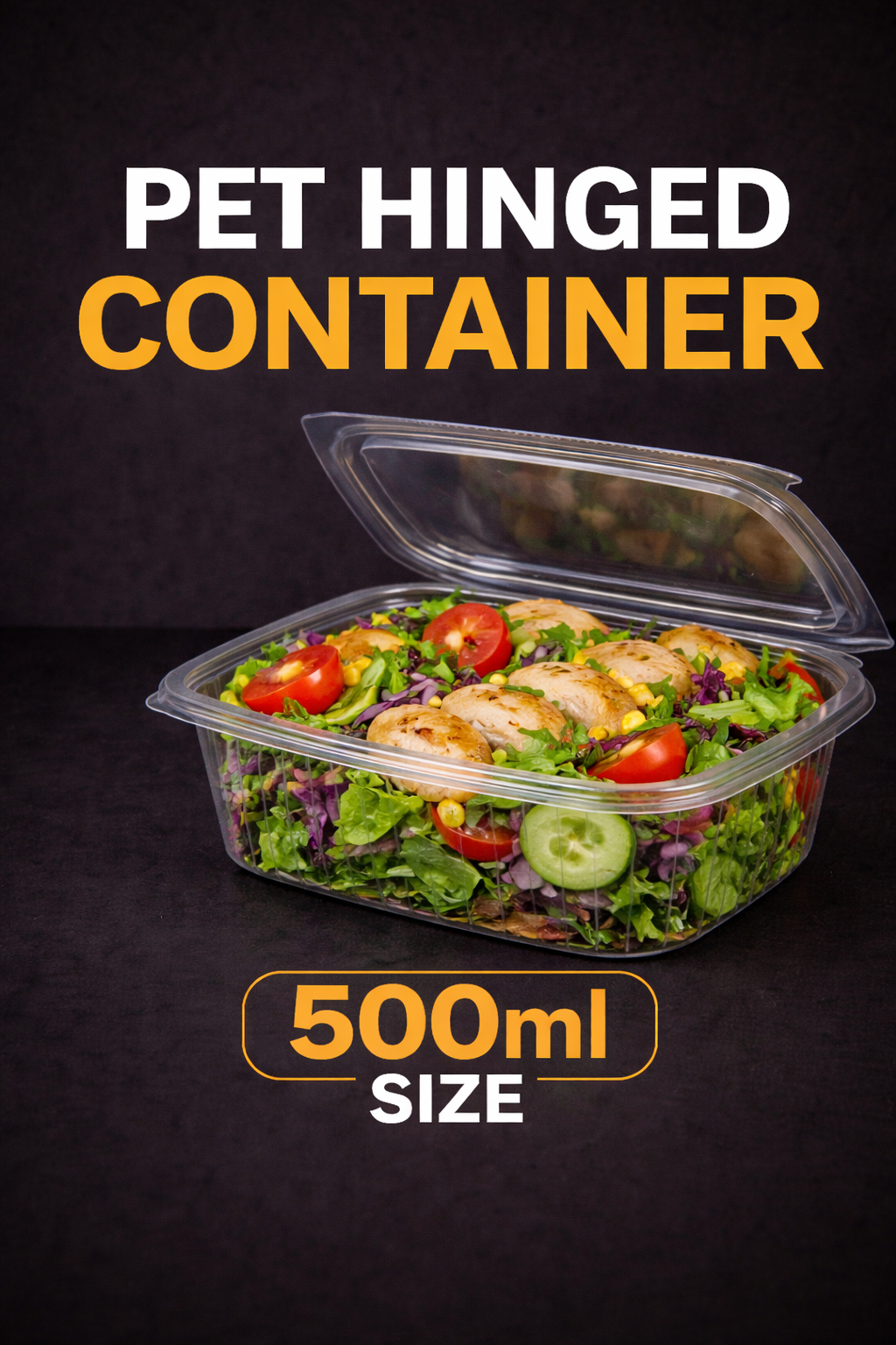 Clear RPET Hinged Food Container