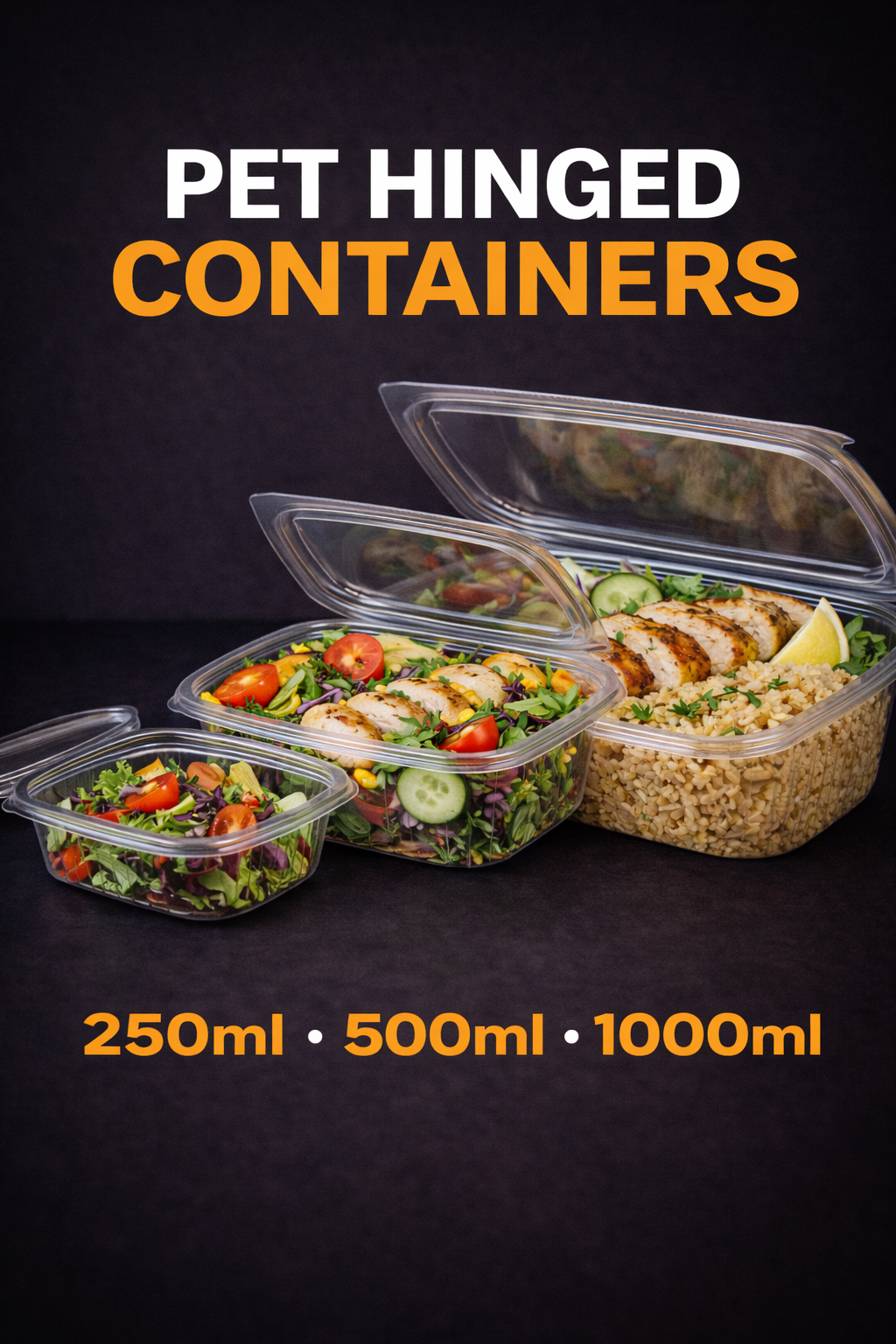 Clear RPET Hinged Food Container