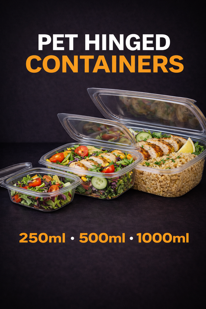 Clear RPET Hinged Food Container