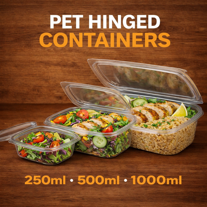 Clear RPET Hinged Food Container