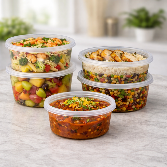 Microwave Container Round PP (228ml/8oz) Clear